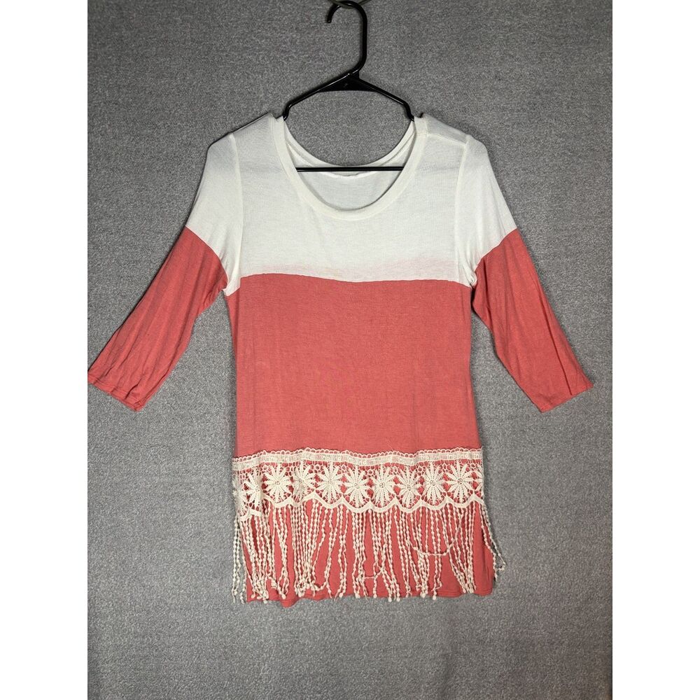 boho Top with Lace floral Fringe